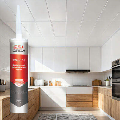 High-Elastic Acetic Cure Adhesive Sealant 300mL - Compatible with PVC Construction Materials and Steel