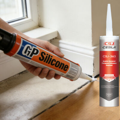 GP Silicone Acetic Cure Adhesive Sealant 300mL - Compatible with PVC Construction Materials and Steel silicone sealant